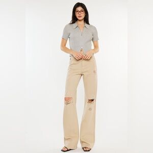 Kancan Montana Ultra High Rise 90's‎ Flare Jeans Taupe Size 3/25